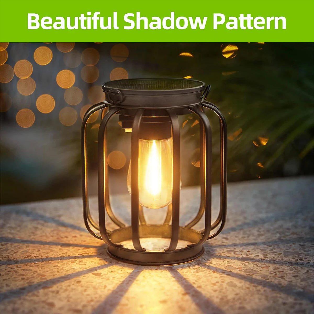 Lanterne solaire à LED – Décoration d'extérieur rétro suspendue et étanche