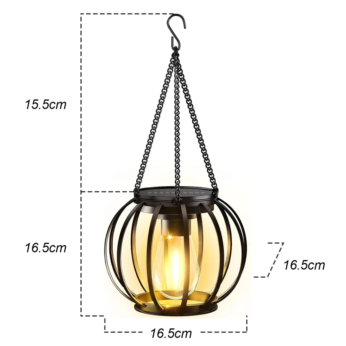 Lanterne solaire à LED – Décoration d'extérieur rétro suspendue et étanche