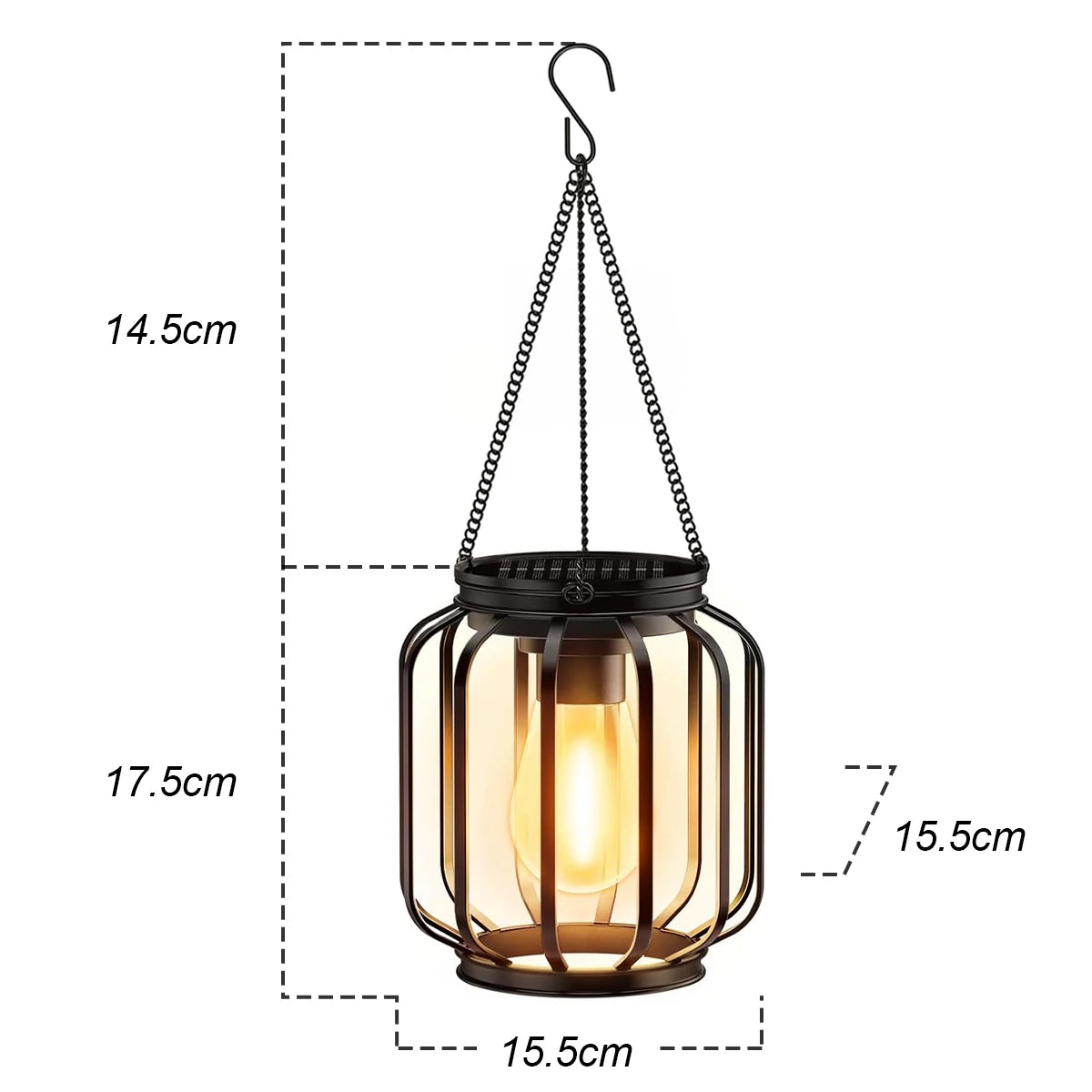 Lanterne solaire à LED – Décoration d'extérieur rétro suspendue et étanche