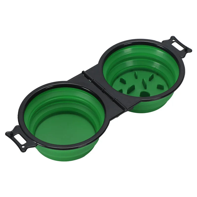 Foldable 2-in-1 Pet Travel Bowl β Portable Food & Water Feeder for Dogs & Cats