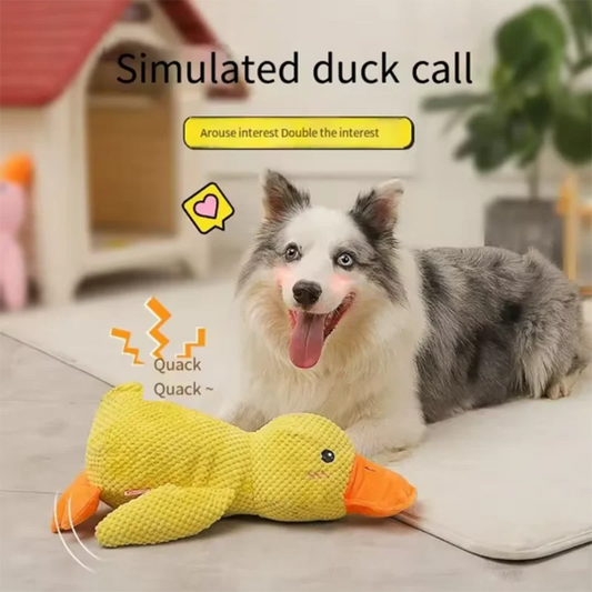 Interactive Squeaky Duck Dog Toy – Bite-Resistant Chew Toy for Teeth Cleaning & Play
