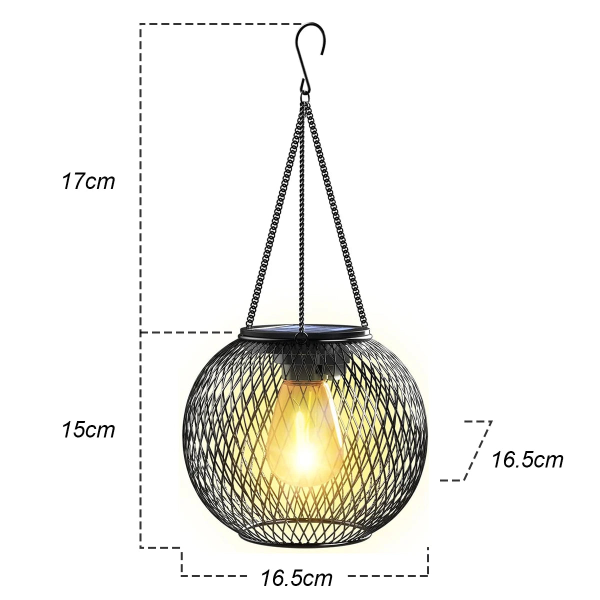Lanterne solaire à LED – Décoration d'extérieur rétro suspendue et étanche