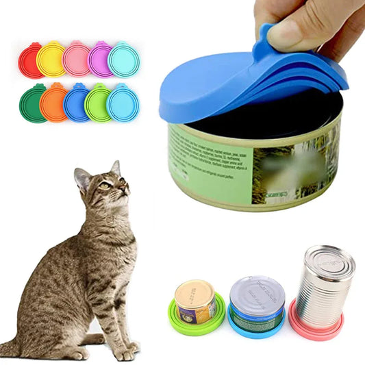 Reusable Pet Food Can Cover & Spoon Set – Keep Food Fresh & Mess-Free