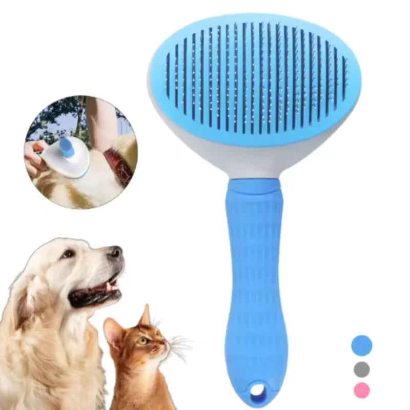 Self-Cleaning Pet Grooming Brush – Effortless Hair Removal for Dogs & Cats