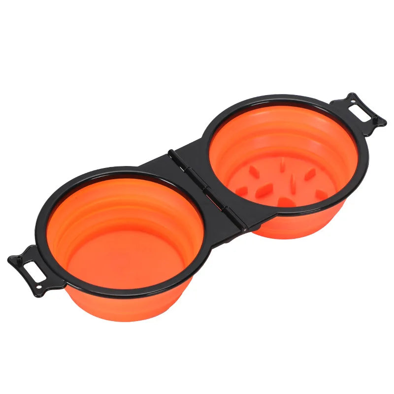 Foldable 2-in-1 Pet Travel Bowl – Portable Food & Water Feeder for Dogs & Cats