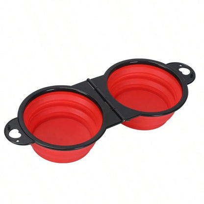 Foldable 2-in-1 Pet Travel Bowl – Portable Food & Water Feeder for Dogs & Cats