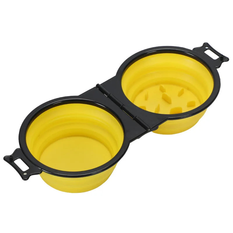 Foldable 2-in-1 Pet Travel Bowl – Portable Food & Water Feeder for Dogs & Cats