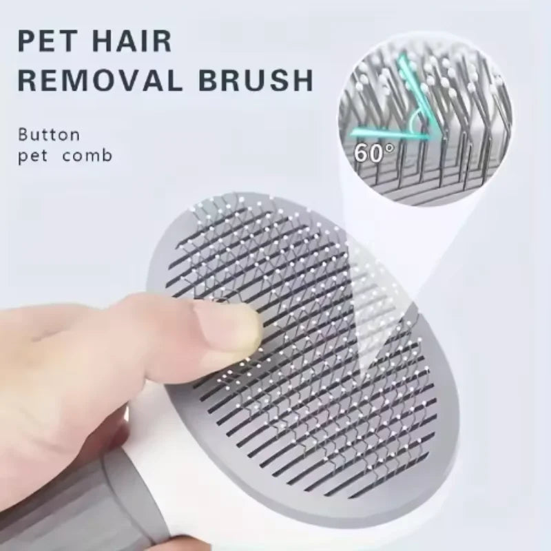 Self-Cleaning Pet Grooming Brush – Effortless Hair Removal for Dogs & Cats