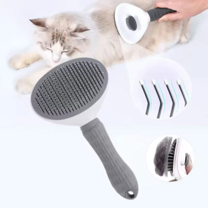Self-Cleaning Pet Grooming Brush – Effortless Hair Removal for Dogs & Cats