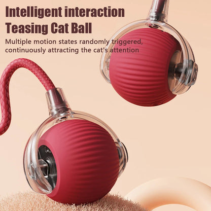 Interactive Rolling Cat Toy – Smart Motion Ball with Realistic Tail for Endless Play