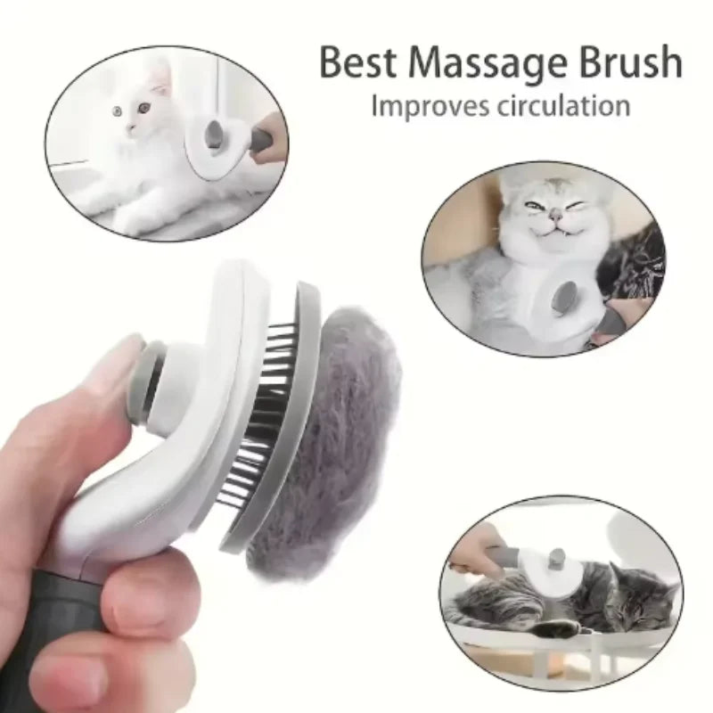 Self-Cleaning Pet Grooming Brush – Effortless Hair Removal for Dogs & Cats