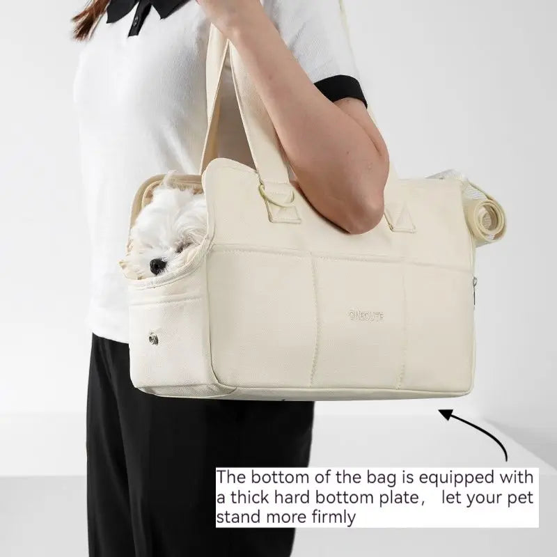 Portable Dog Carrier Bag – Comfortable Shoulder Tote for Small Dogs & Cats