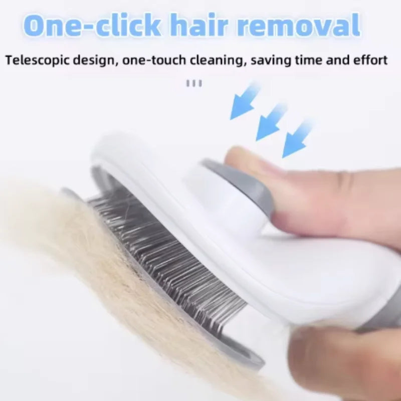 Self-Cleaning Pet Grooming Brush – Effortless Hair Removal for Dogs & Cats