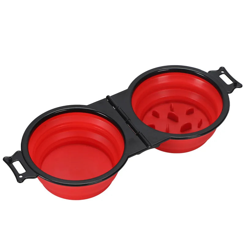 Foldable 2-in-1 Pet Travel Bowl – Portable Food & Water Feeder for Dogs & Cats