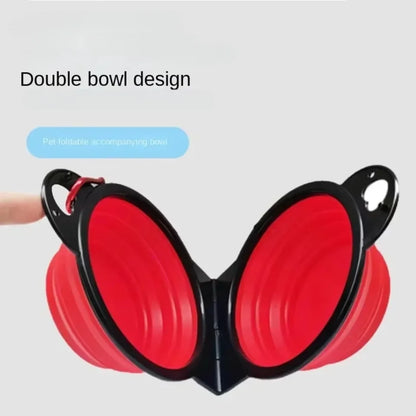 Foldable 2-in-1 Pet Travel Bowl – Portable Food & Water Feeder for Dogs & Cats