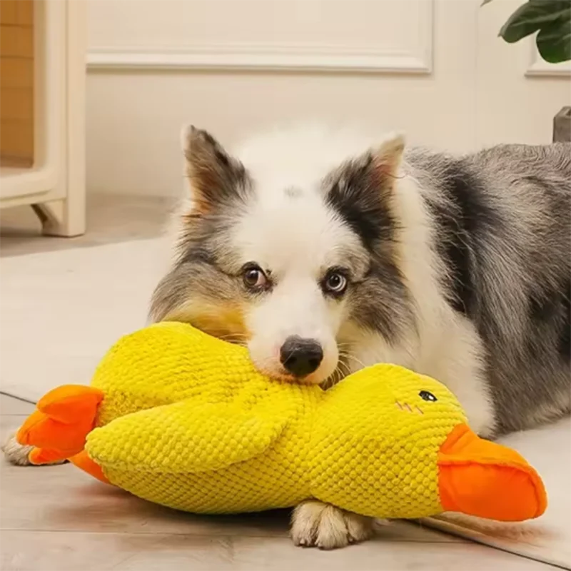 Interactive Squeaky Duck Dog Toy – Bite-Resistant Chew Toy for Teeth Cleaning & Play