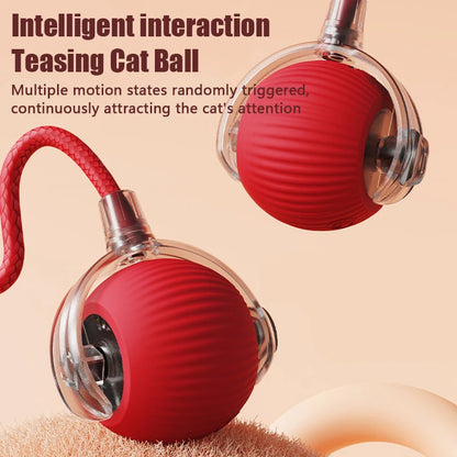 Interactive Rolling Cat Toy – Smart Motion Ball with Realistic Tail for Endless Play