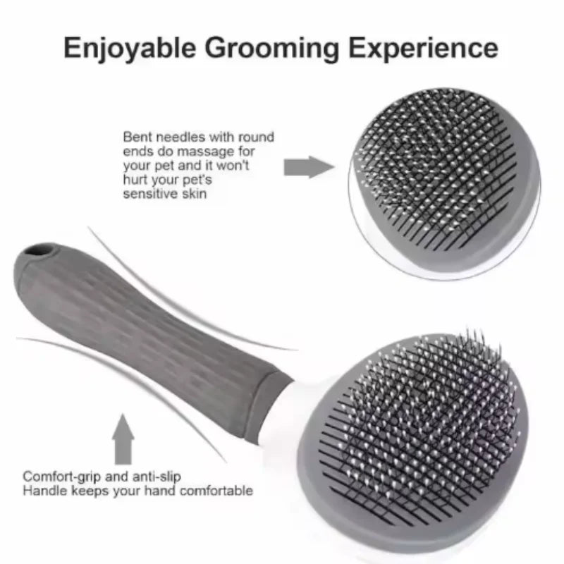 Self-Cleaning Pet Grooming Brush – Effortless Hair Removal for Dogs & Cats