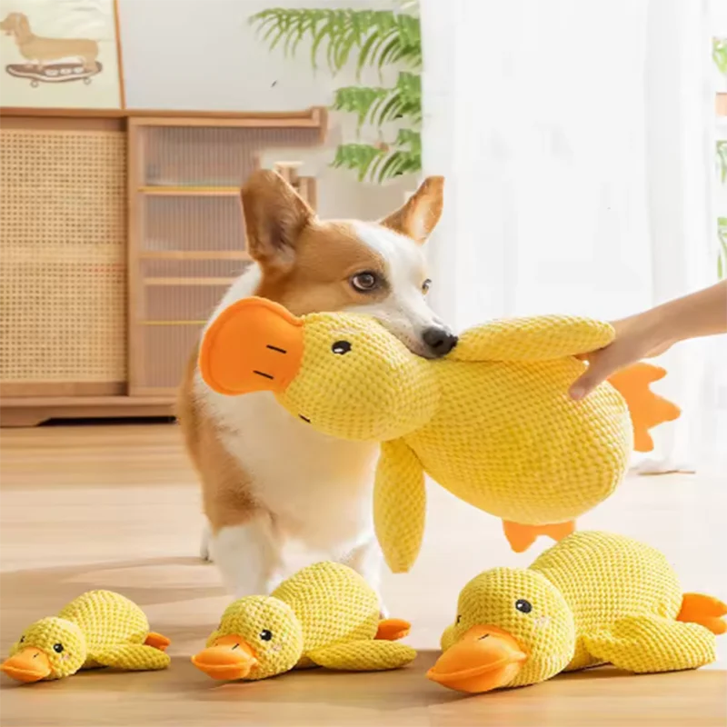 Interactive Squeaky Duck Dog Toy – Bite-Resistant Chew Toy for Teeth Cleaning & Play