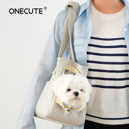 Portable Dog Carrier Bag – Comfortable Shoulder Tote for Small Dogs & Cats