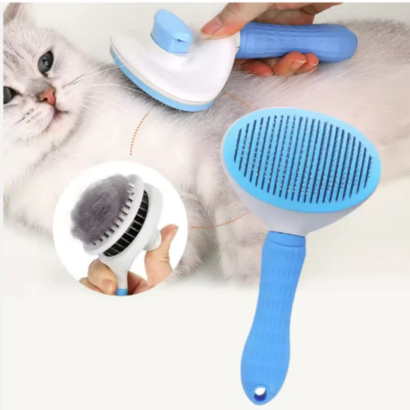 Self-Cleaning Pet Grooming Brush – Effortless Hair Removal for Dogs & Cats