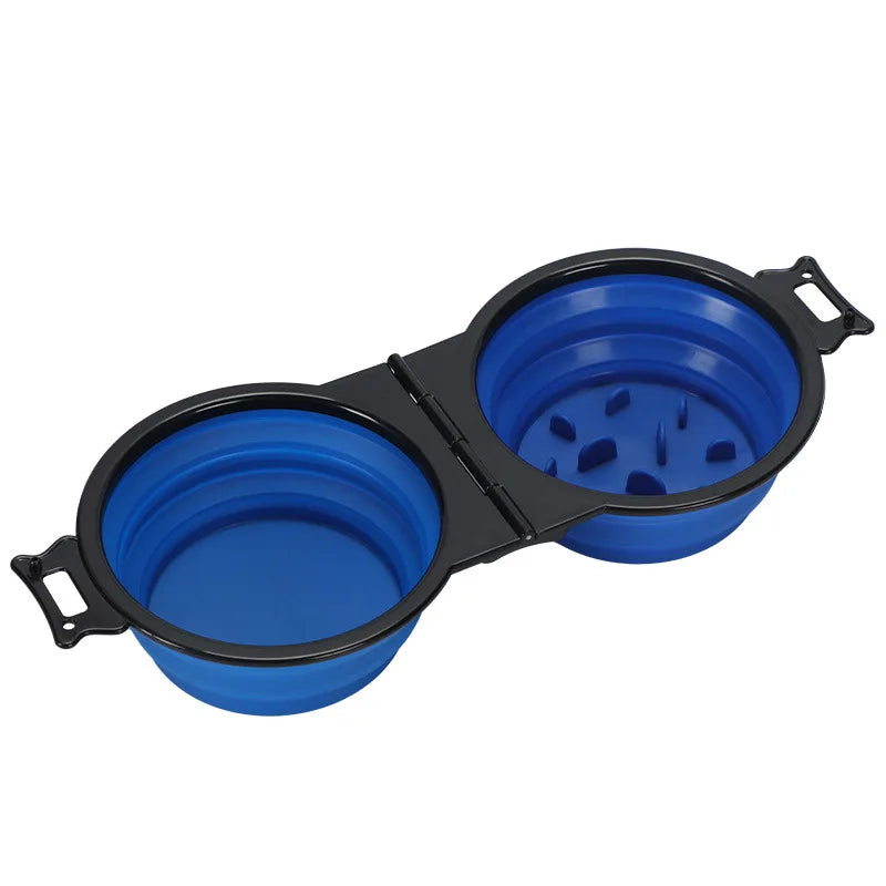 Foldable 2-in-1 Pet Travel Bowl – Portable Food & Water Feeder for Dogs & Cats