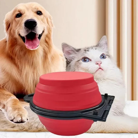 Foldable 2-in-1 Pet Travel Bowl – Portable Food & Water Feeder for Dogs & Cats