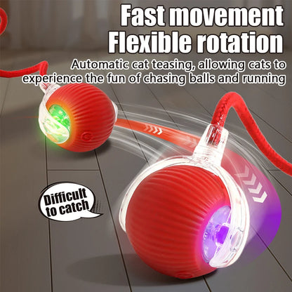 Interactive Rolling Cat Toy – Smart Motion Ball with Realistic Tail for Endless Play