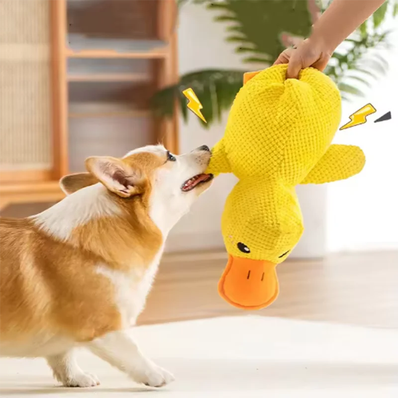 Interactive Squeaky Duck Dog Toy – Bite-Resistant Chew Toy for Teeth Cleaning & Play