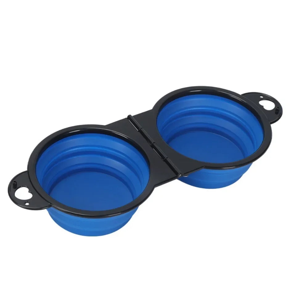 Foldable 2-in-1 Pet Travel Bowl – Portable Food & Water Feeder for Dogs & Cats